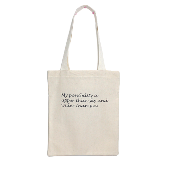 Lettering canvas eco bag shoulder character simple