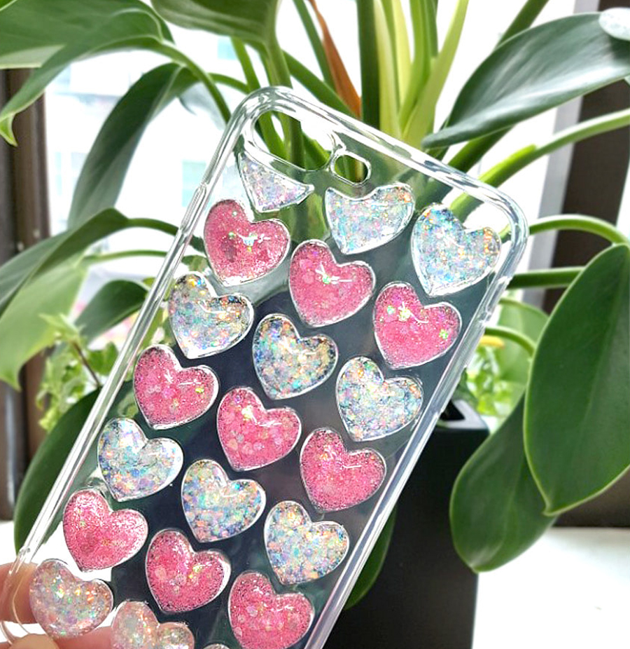 New 3 kinds Heart Embossing Glitter Case Note 8 Ga