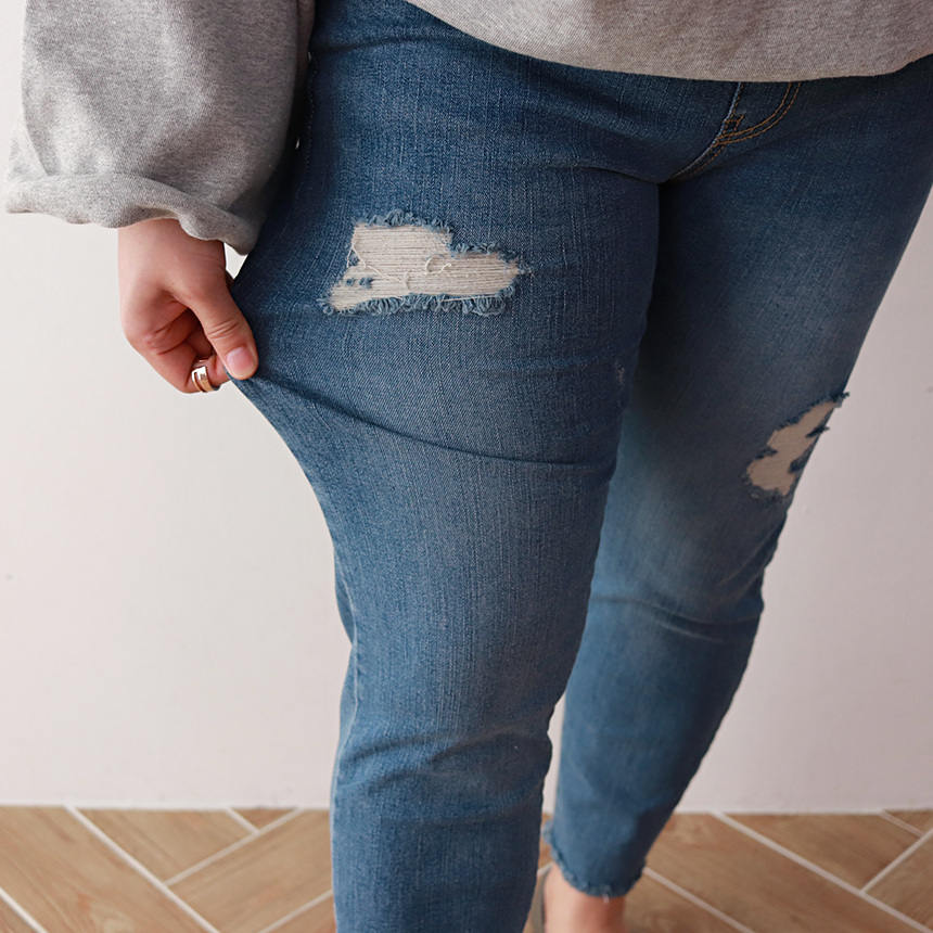 Women Jeans Pants 7CM BABY BANDING Fall Relief Sem