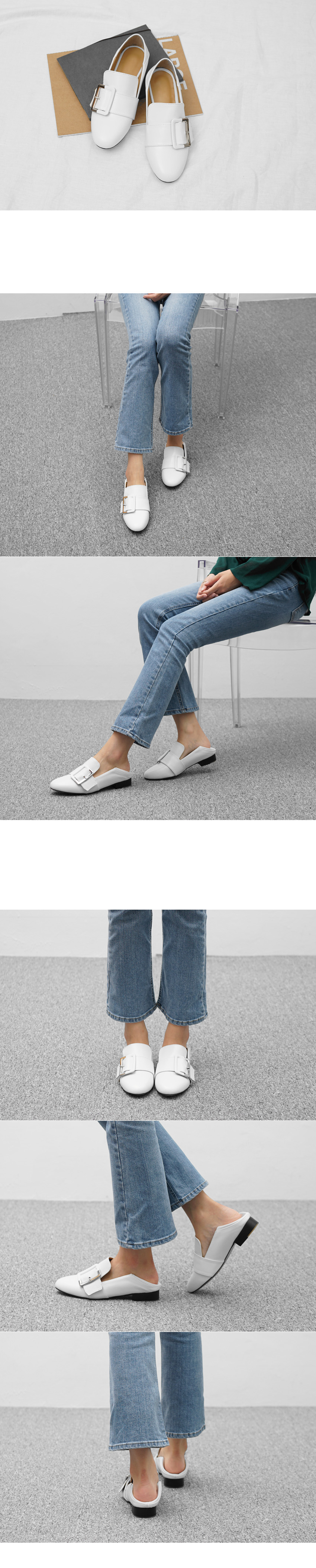 New Square buckle loafers decorated classic daily 