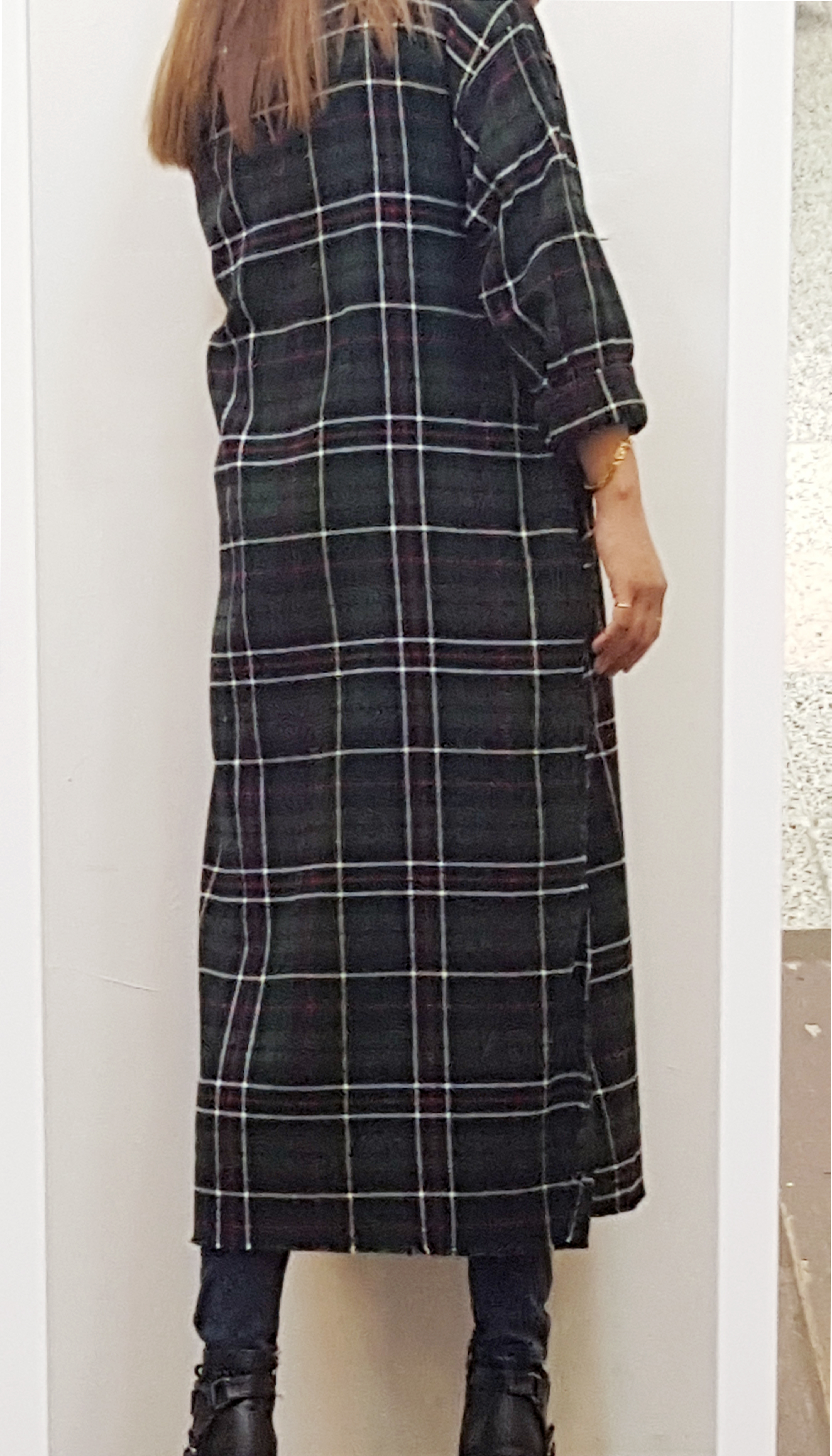 Women Blouses Arate check robe long cardigan South
