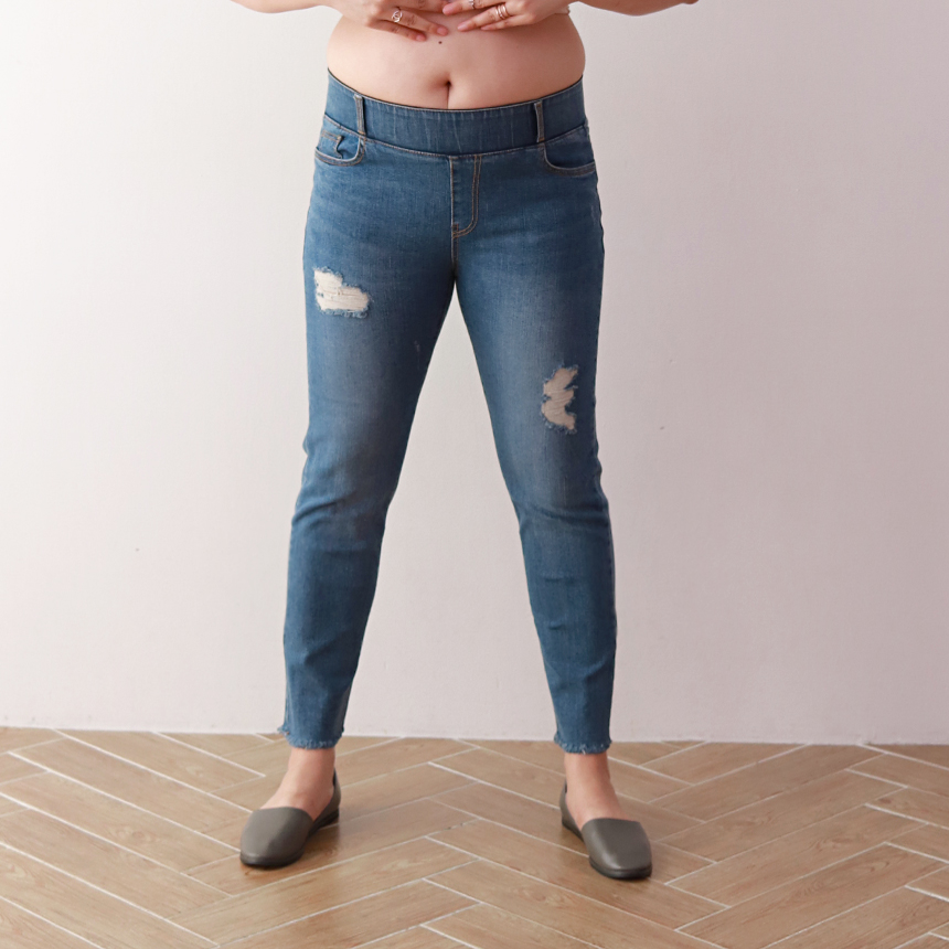 Women Jeans Pants 7CM BABY BANDING Fall Relief Sem