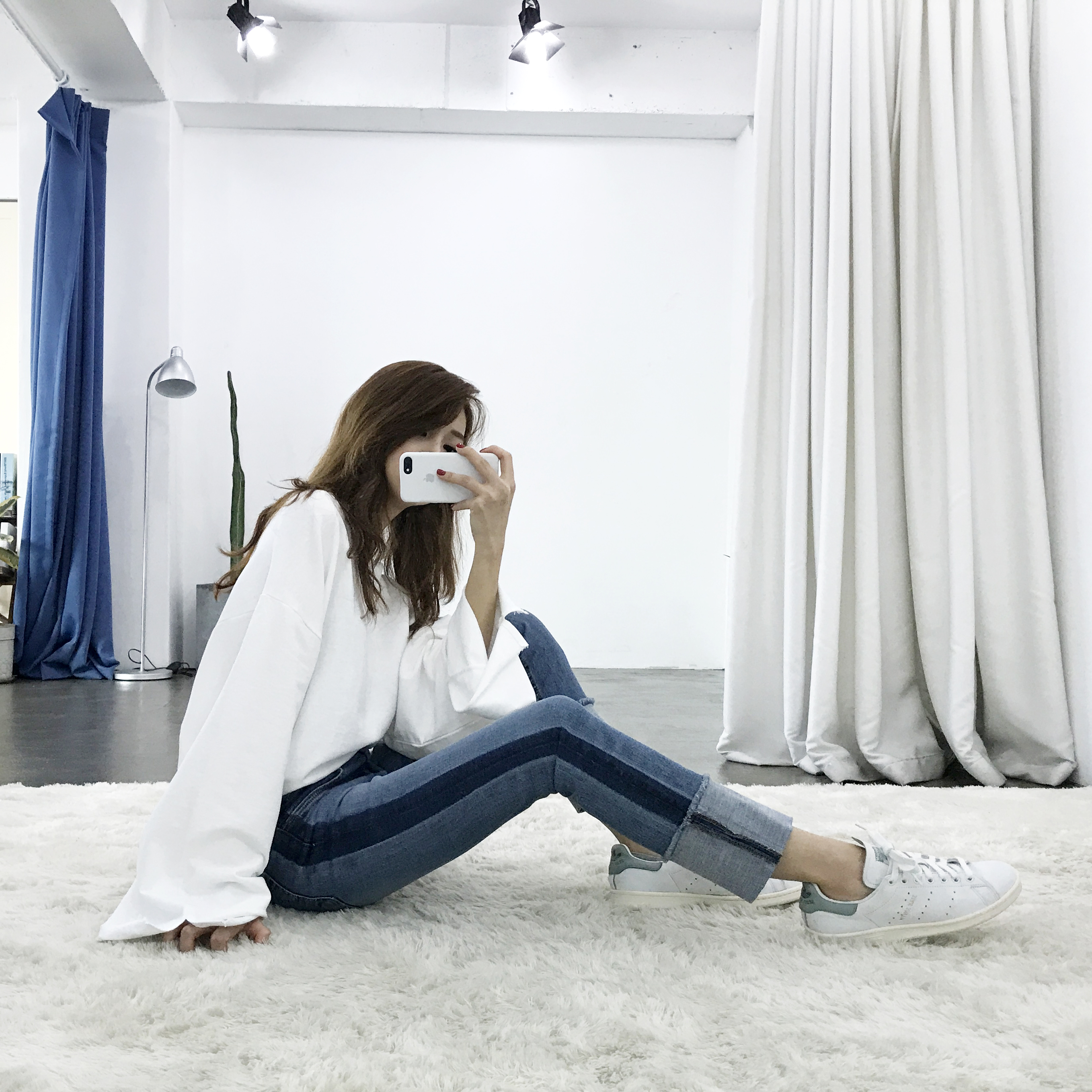 Women Jeans Pants Roll-up color Span Date Denim 20