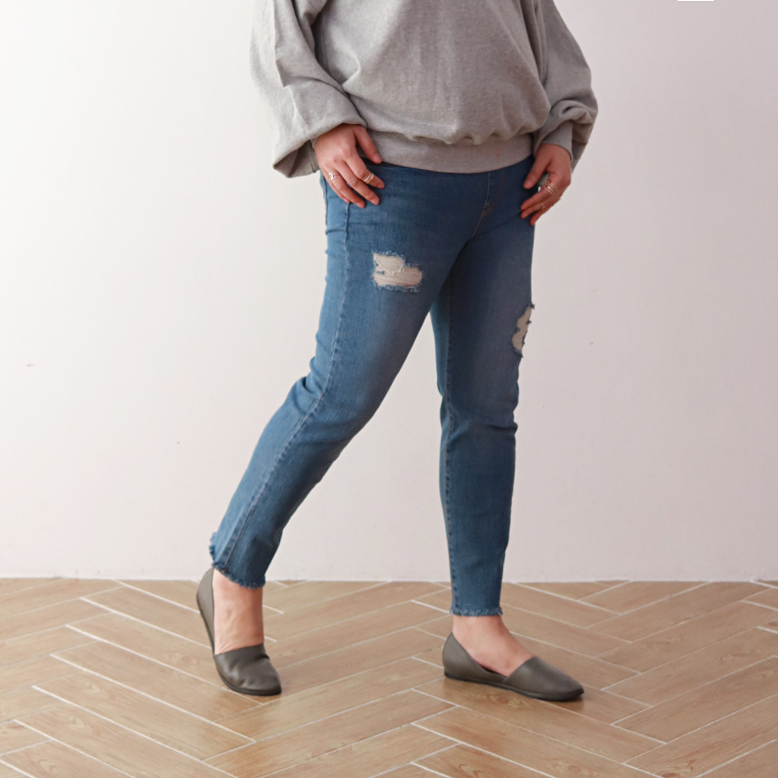 Women Jeans Pants 7CM BABY BANDING Fall Relief Sem