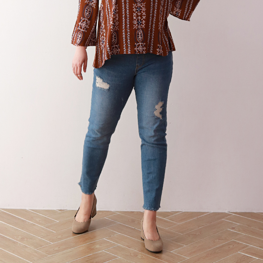 Women Jeans Pants 7CM BABY BANDING Fall Relief Sem