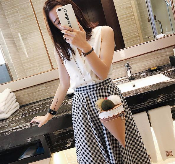 New Narin Mini Cross Back Chain 4color Women 20 Po