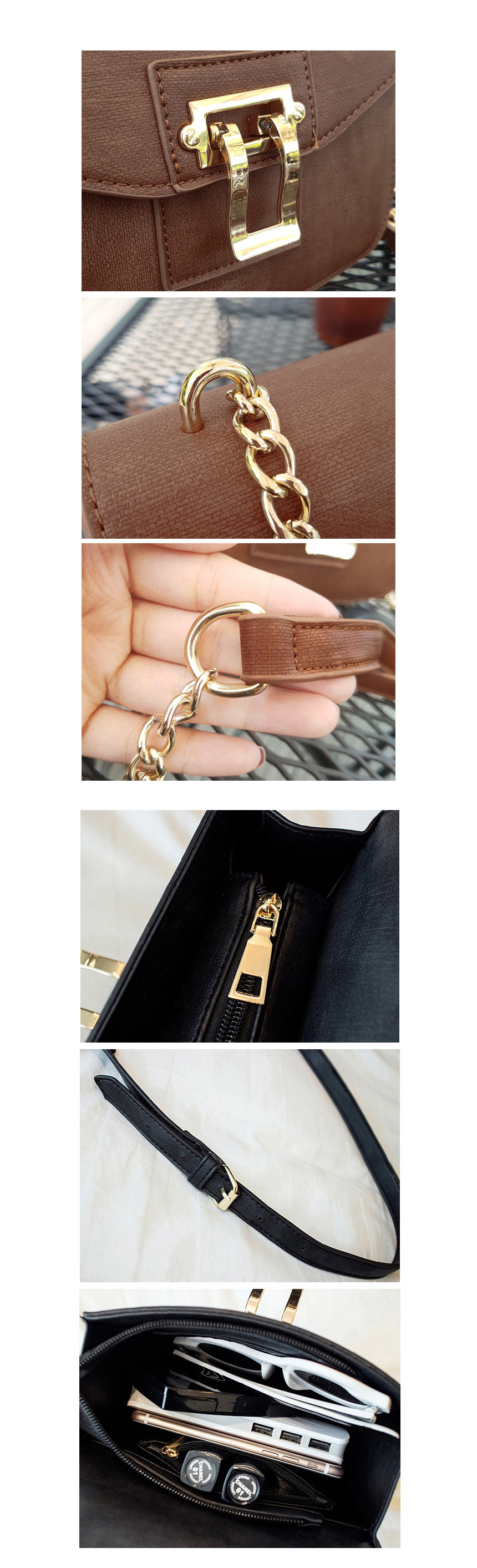 New Yuto Modern Buckle Mini-Chain Cross Back Skirt