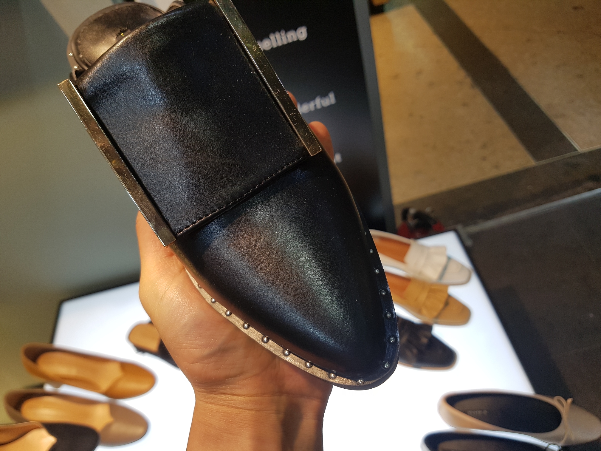 New 3cm Black White Khaki 3cm Slipper Sling Bag