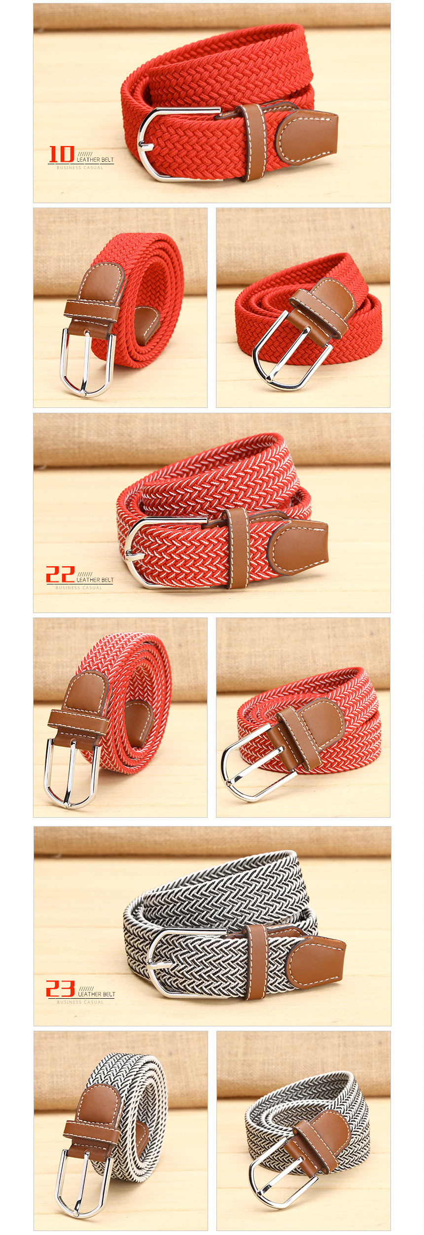 NEW MEN FASHION BELT Casual Span Mesh Belt Leather