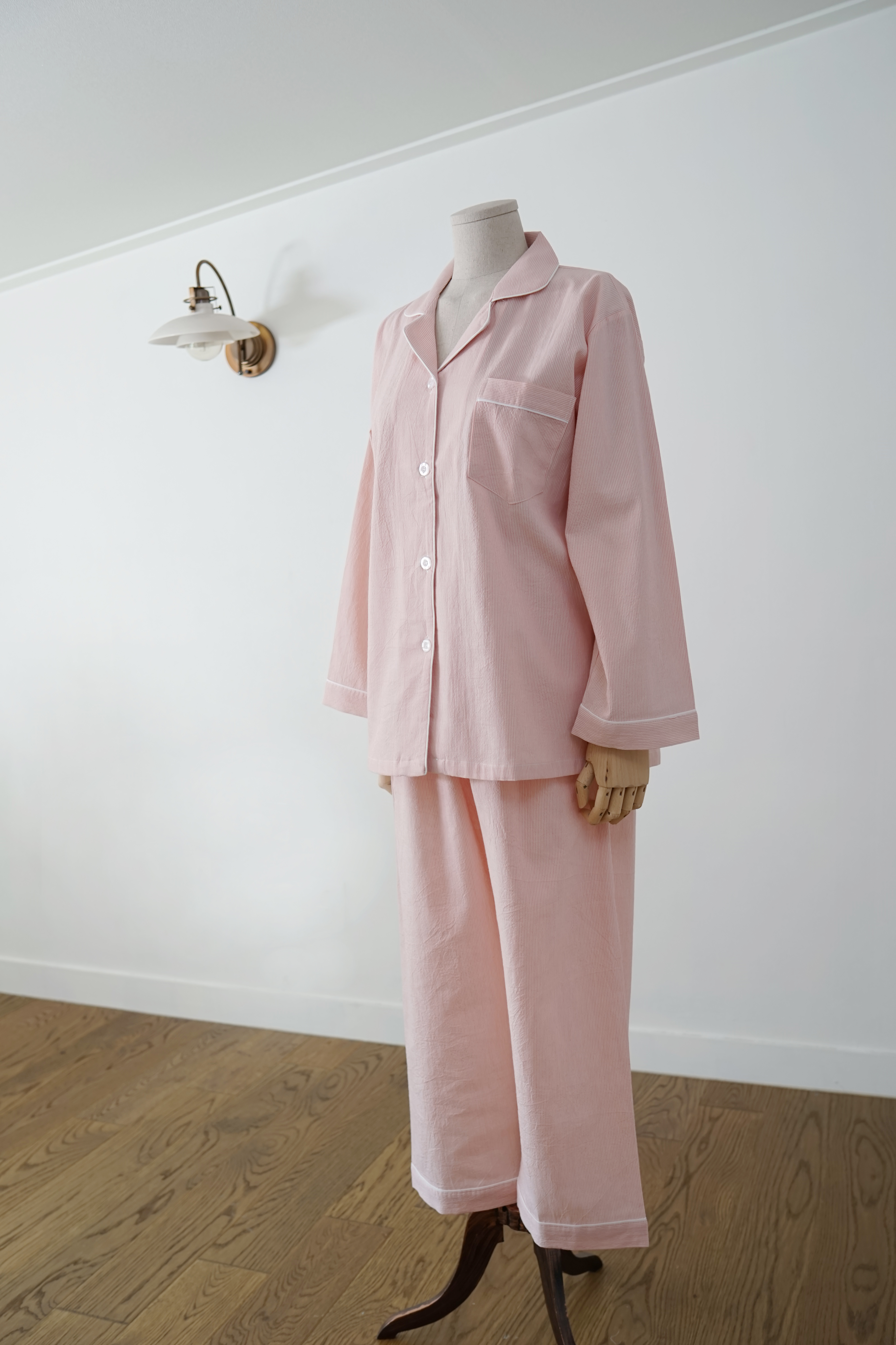 New Long Sleeve Pajama _ Washing Straw Leaf Pink C