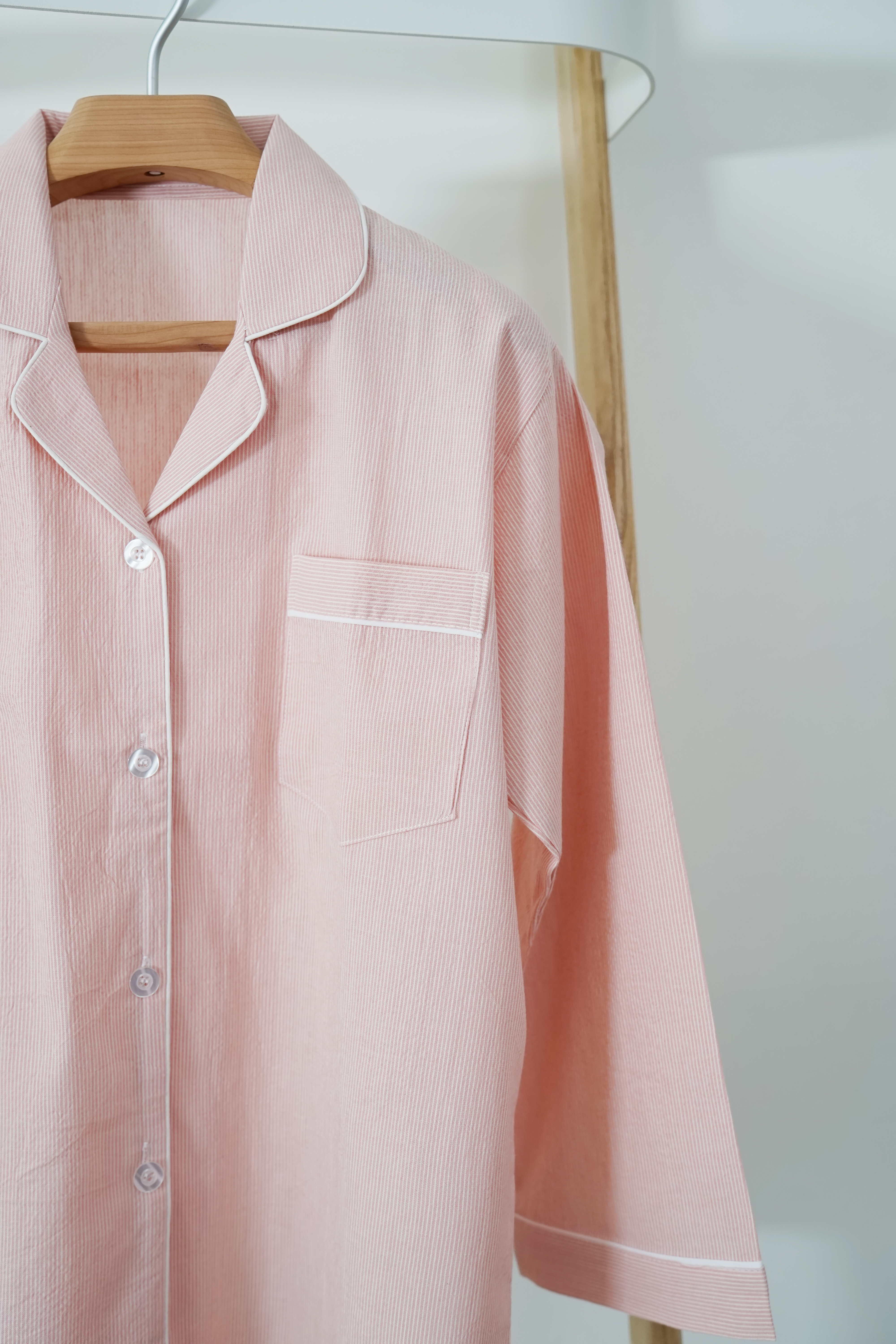 New Long Sleeve Pajama _ Washing Straw Leaf Pink C