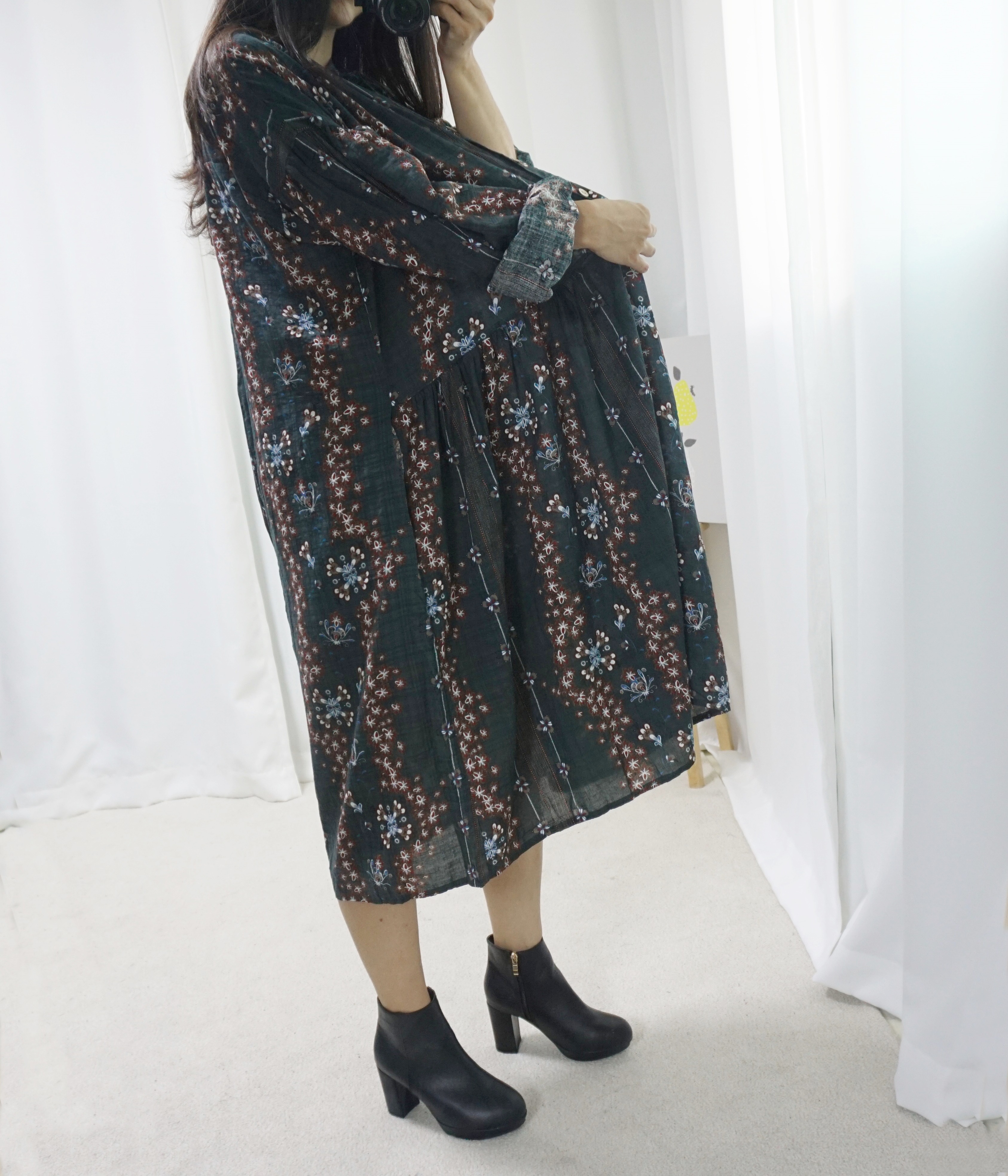 New Women Dress Nana Tube Bee Autumn Pattern Flowe