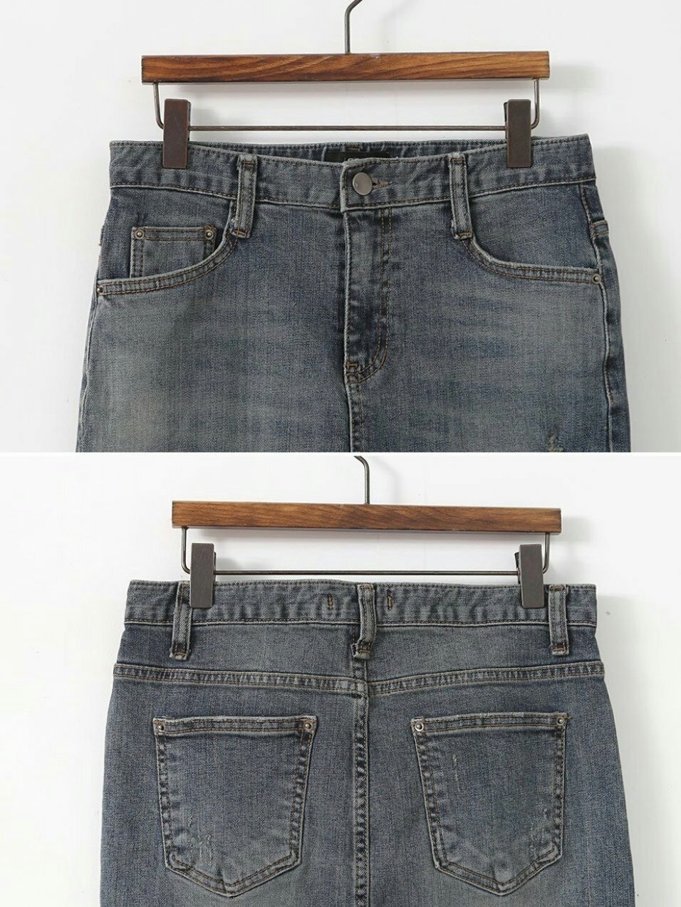 Denim Skirt Midi Front Chime