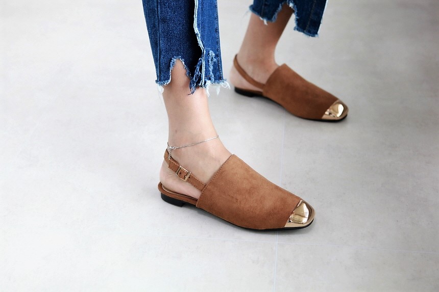 New Golden Suede Sling Back Blower 2color Shoes Un