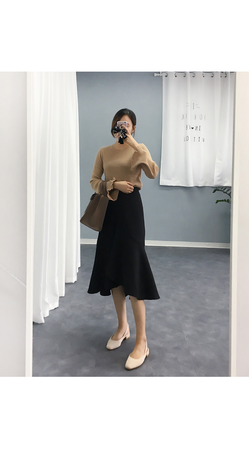 Autumn Unscrambled Frill skirt 3color Amber long i