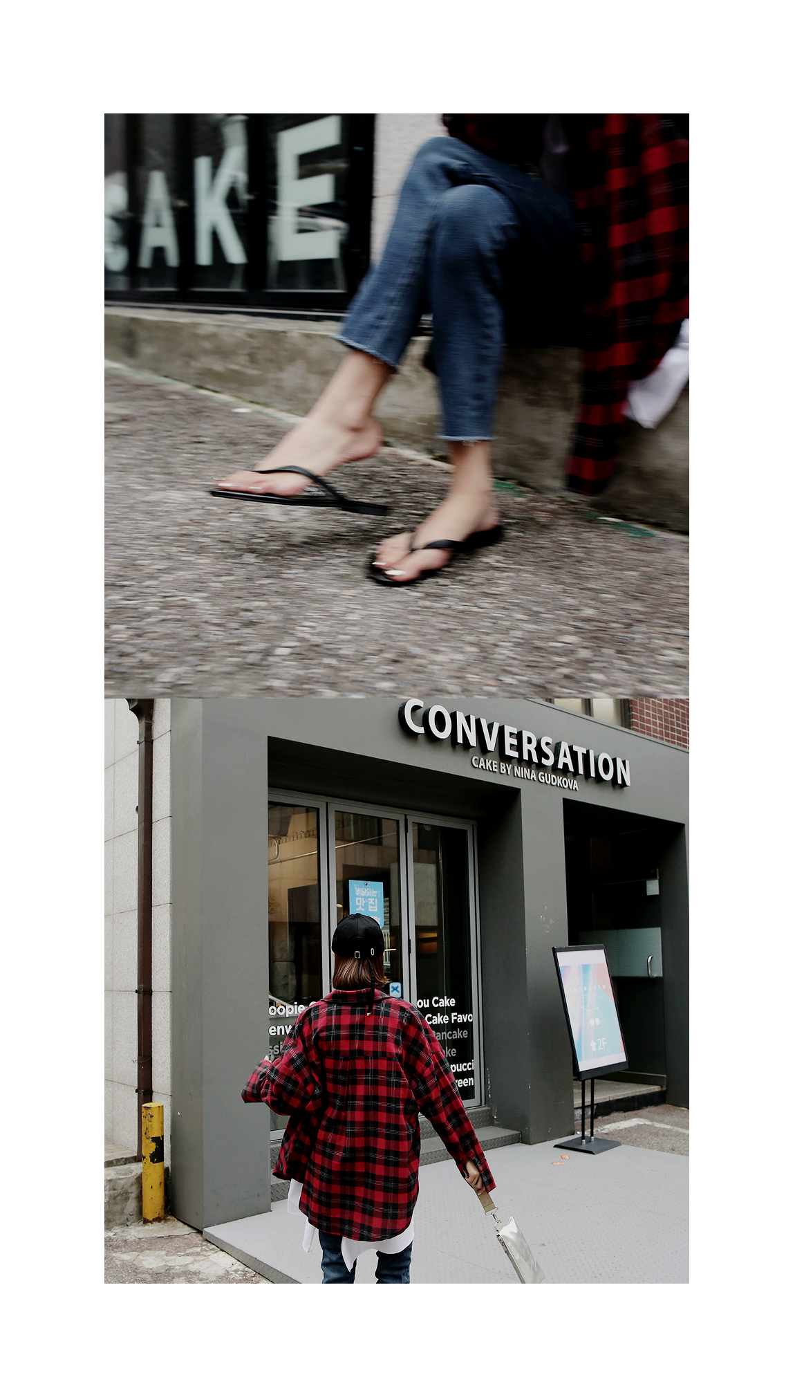 Women Jeans Pants Bending knee torn jeans hem cutt