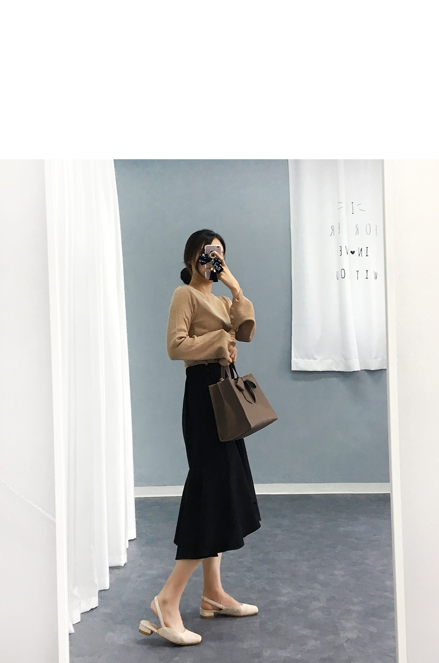 Autumn Unscrambled Frill skirt 3color Amber long i