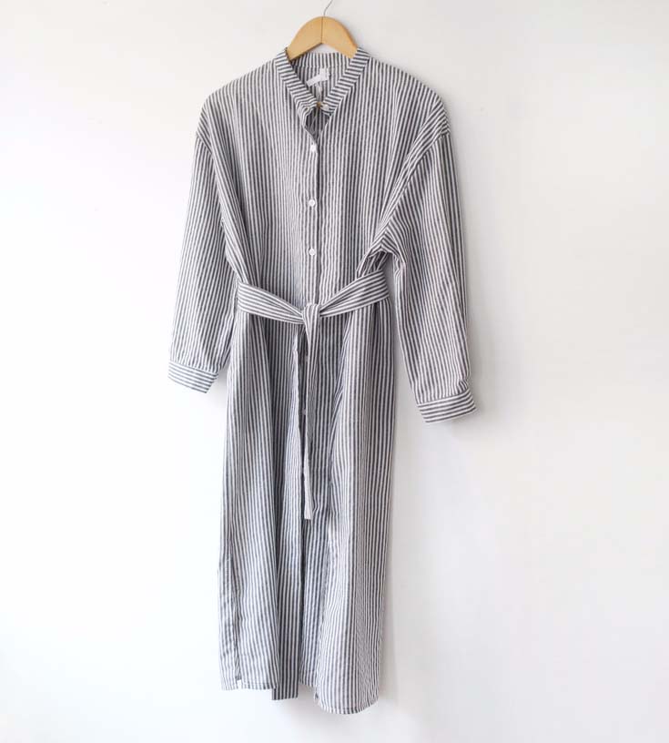 New Vicky Striped Shirt Long Dress 2color China Co