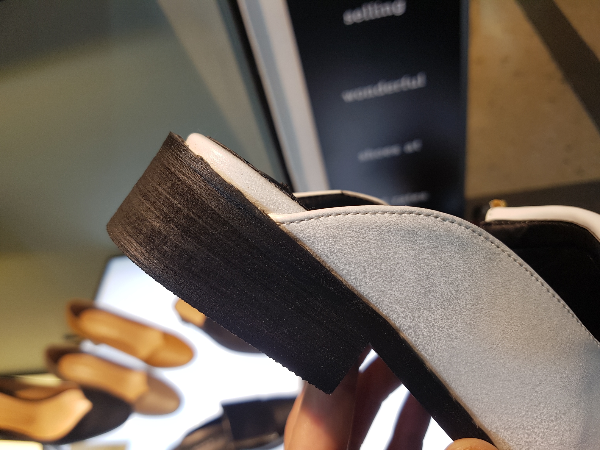 New 3cm Black White Khaki 3cm Slipper Sling Bag