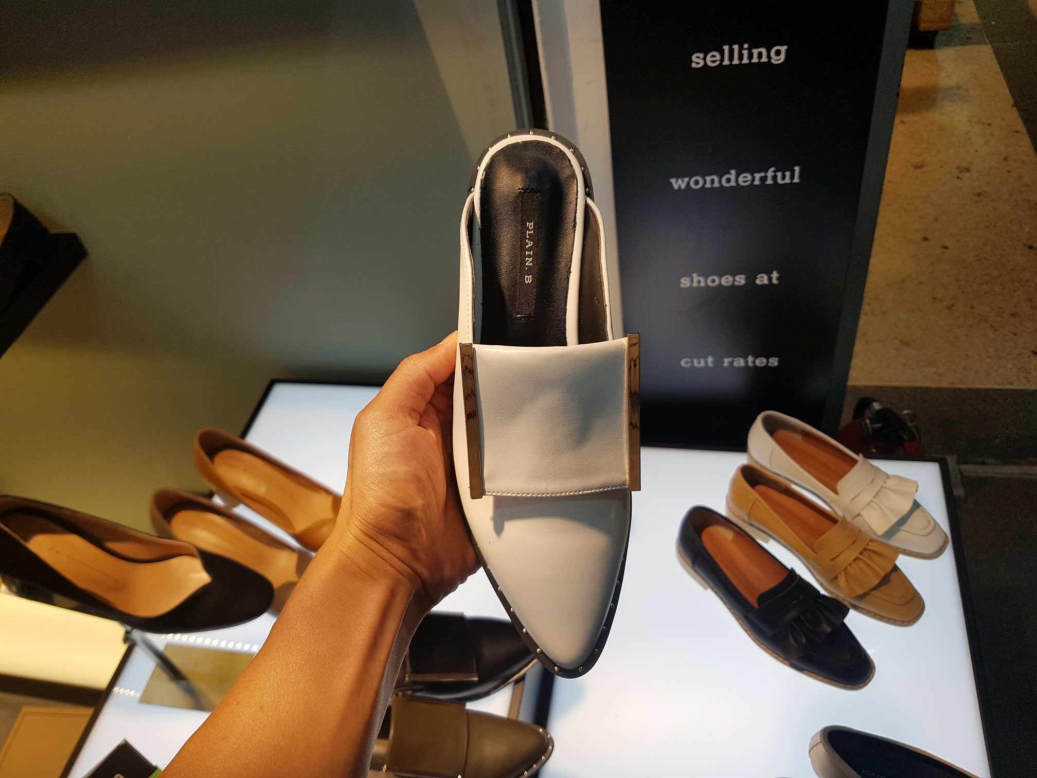 New 3cm Black White Khaki 3cm Slipper Sling Bag