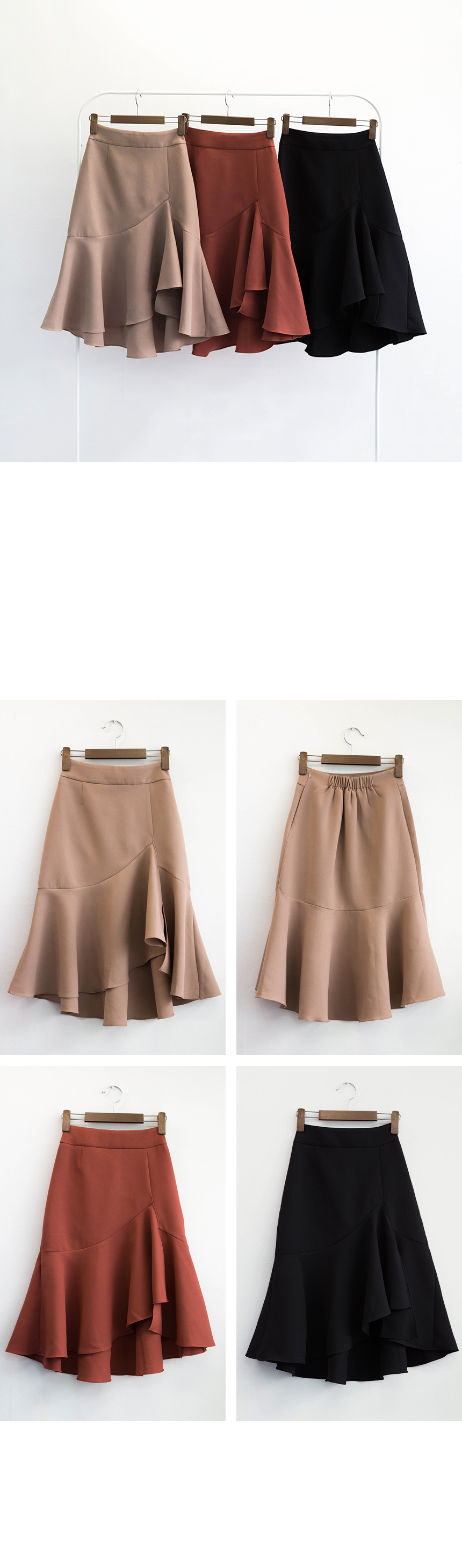 Autumn Unscrambled Frill skirt 3color Amber long i