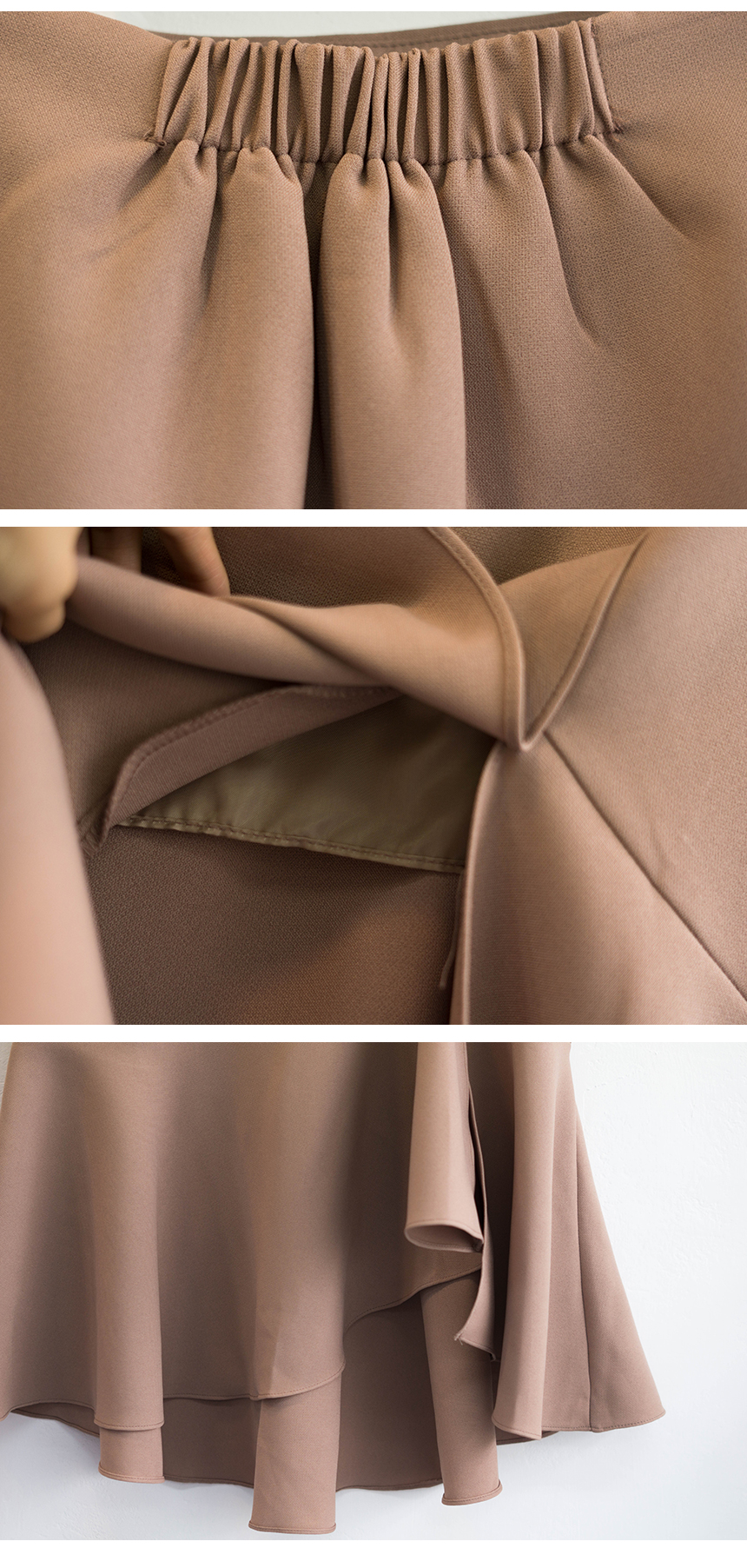 Autumn Unscrambled Frill skirt 3color Amber long i