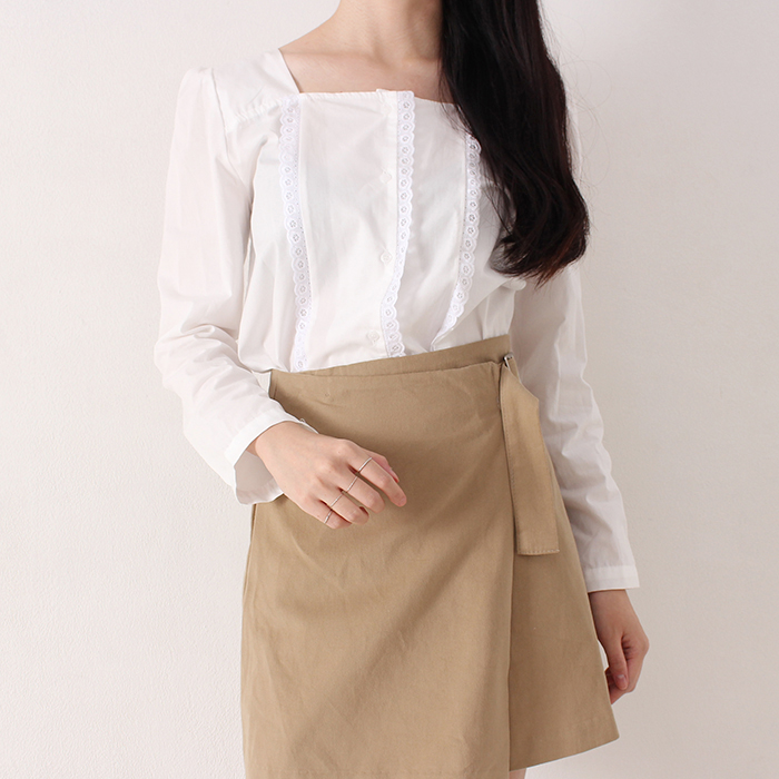 NEW FASHION LADY GIRL Blouse Lovely Square Neck La