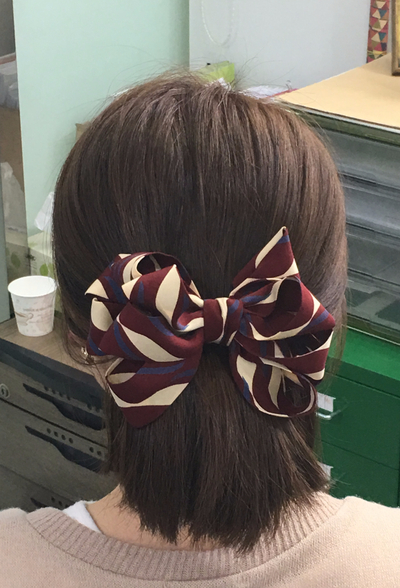 NEW HAIR CLIP HOOP Handmade Flower Ribbon Pin Half