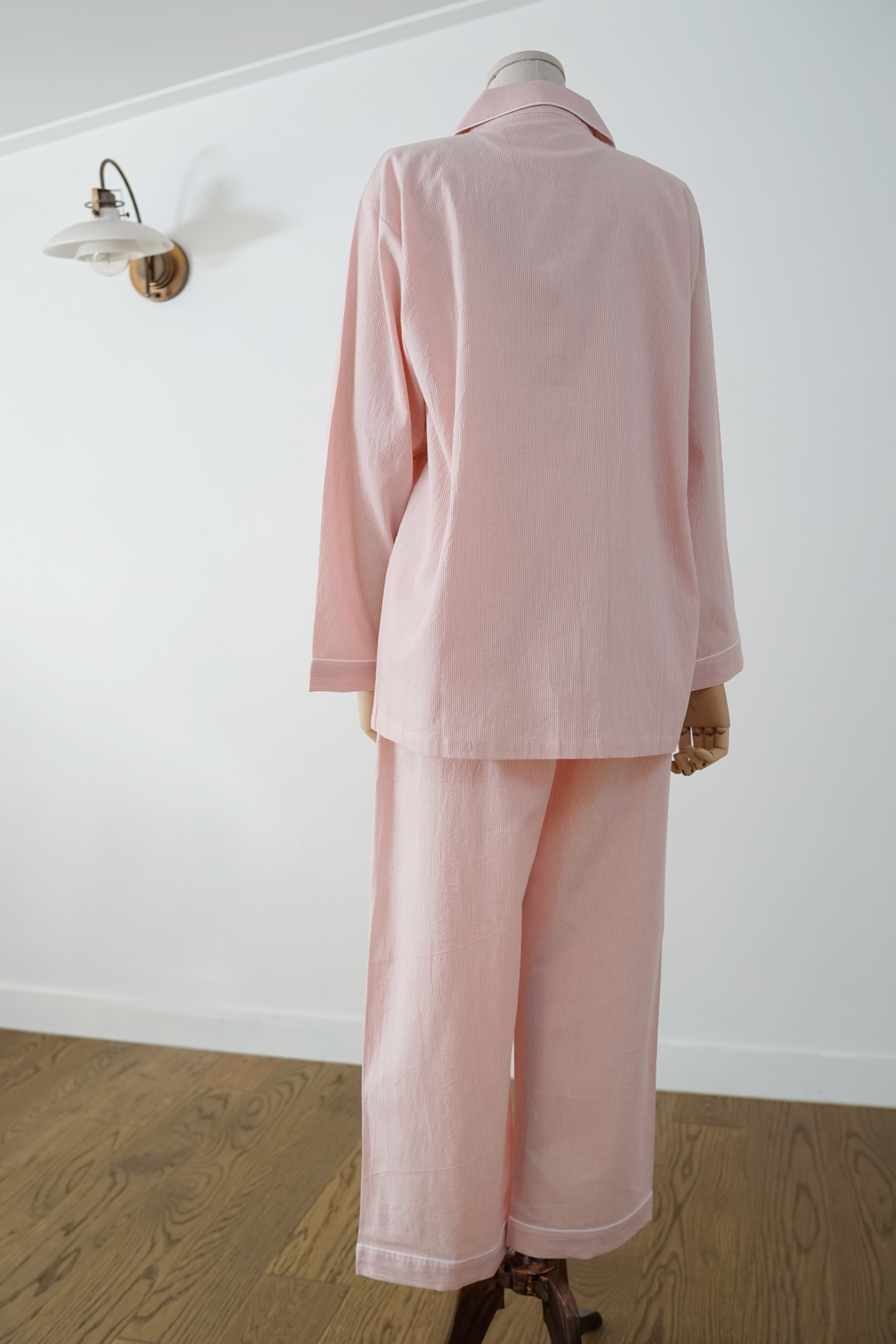 New Long Sleeve Pajama _ Washing Straw Leaf Pink C