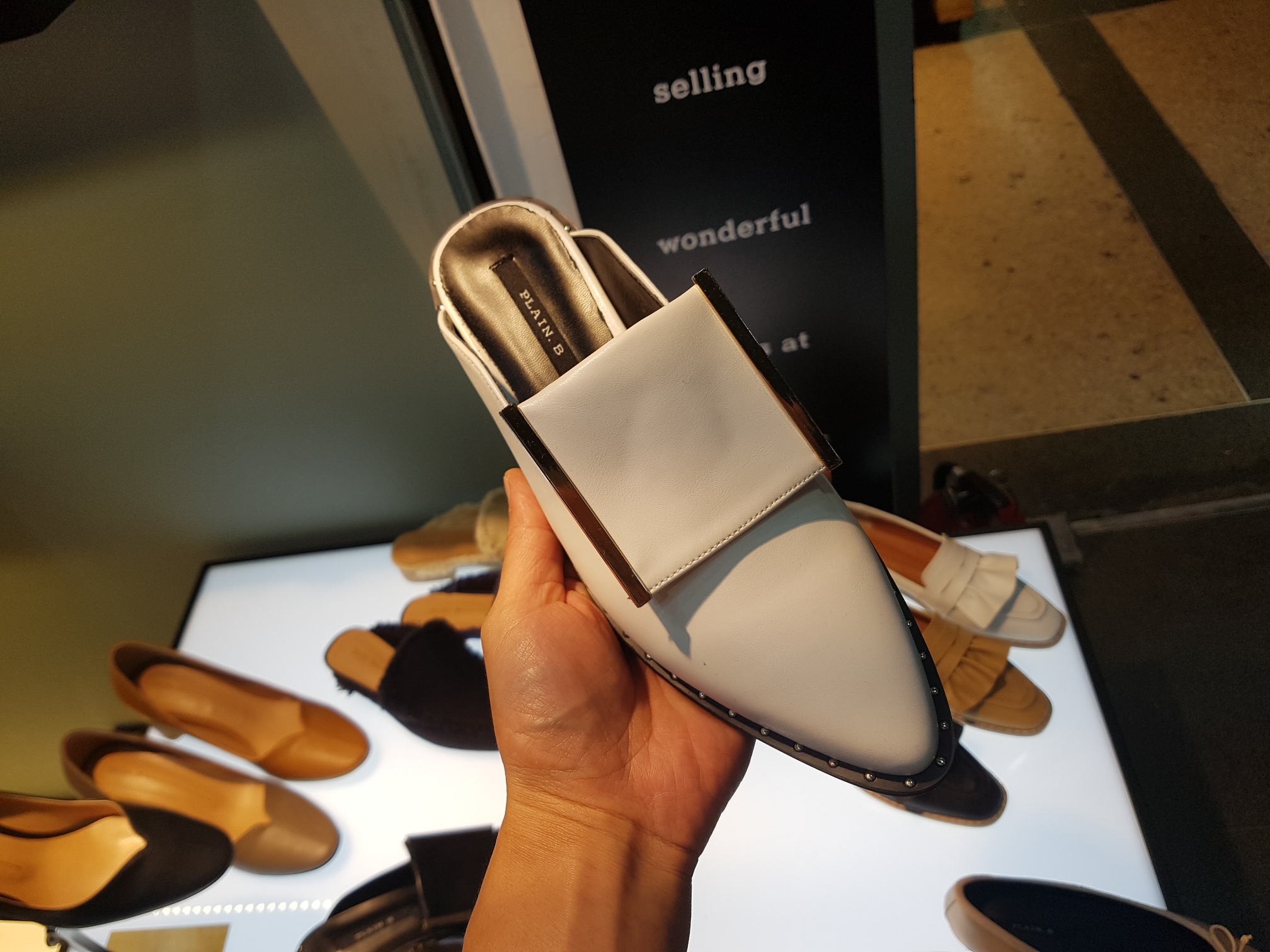 New 3cm Black White Khaki 3cm Slipper Sling Bag