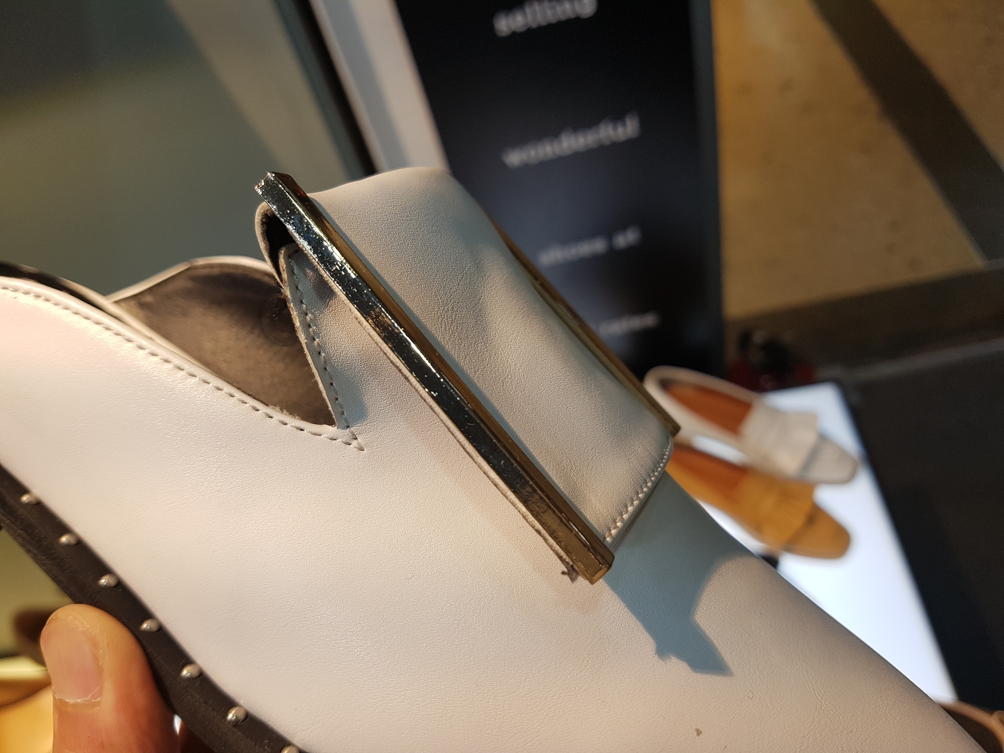 New 3cm Black White Khaki 3cm Slipper Sling Bag