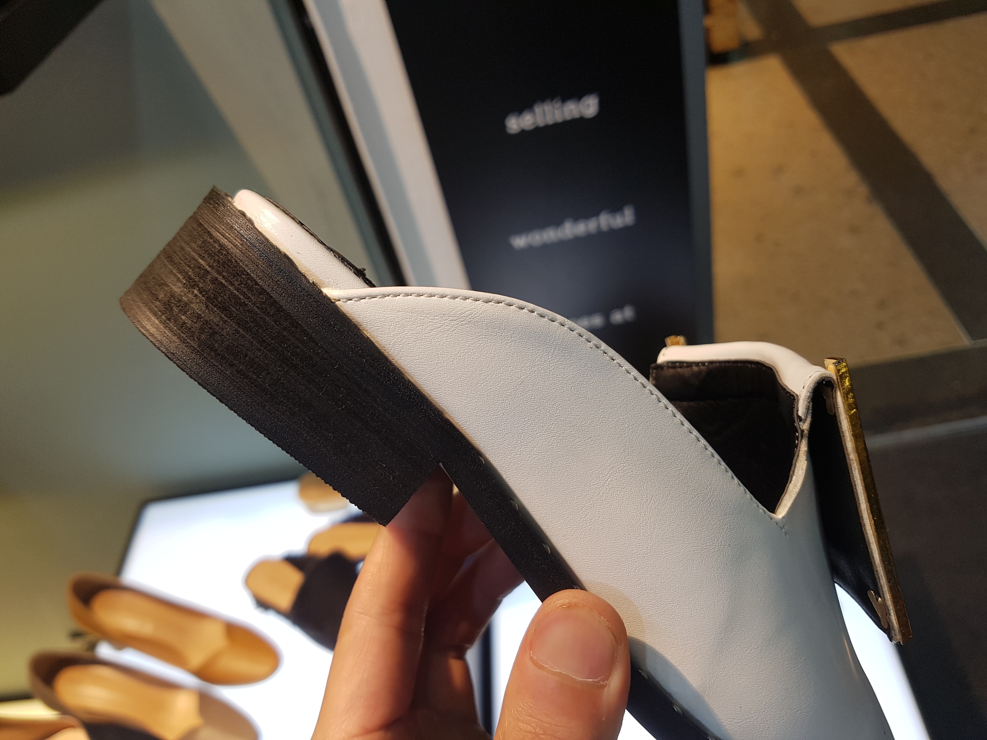 New 3cm Black White Khaki 3cm Slipper Sling Bag