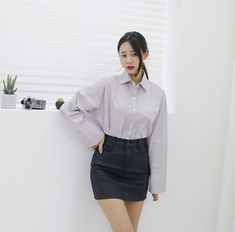 NEW FASHION LADY GIRL Blouse Autumn Cuff Shirt Str