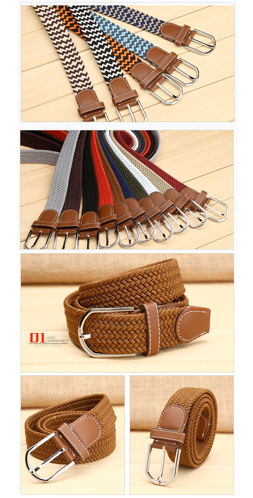 NEW MEN FASHION BELT Casual Span Mesh Belt Leather
