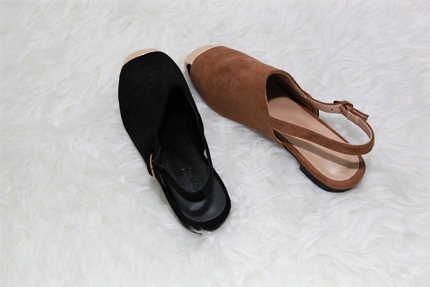 New Golden Suede Sling Back Blower 2color Shoes Un