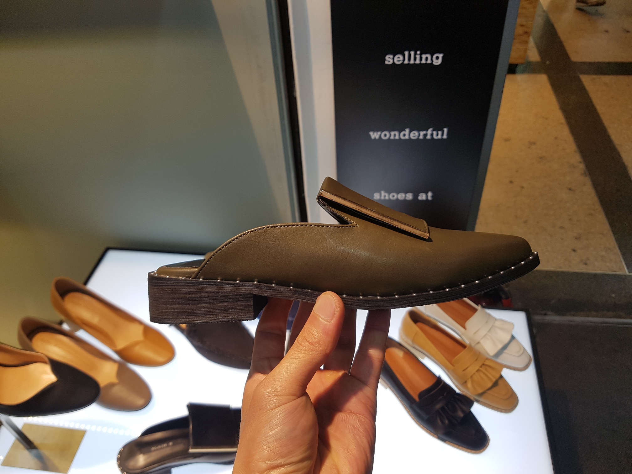 New 3cm Black White Khaki 3cm Slipper Sling Bag