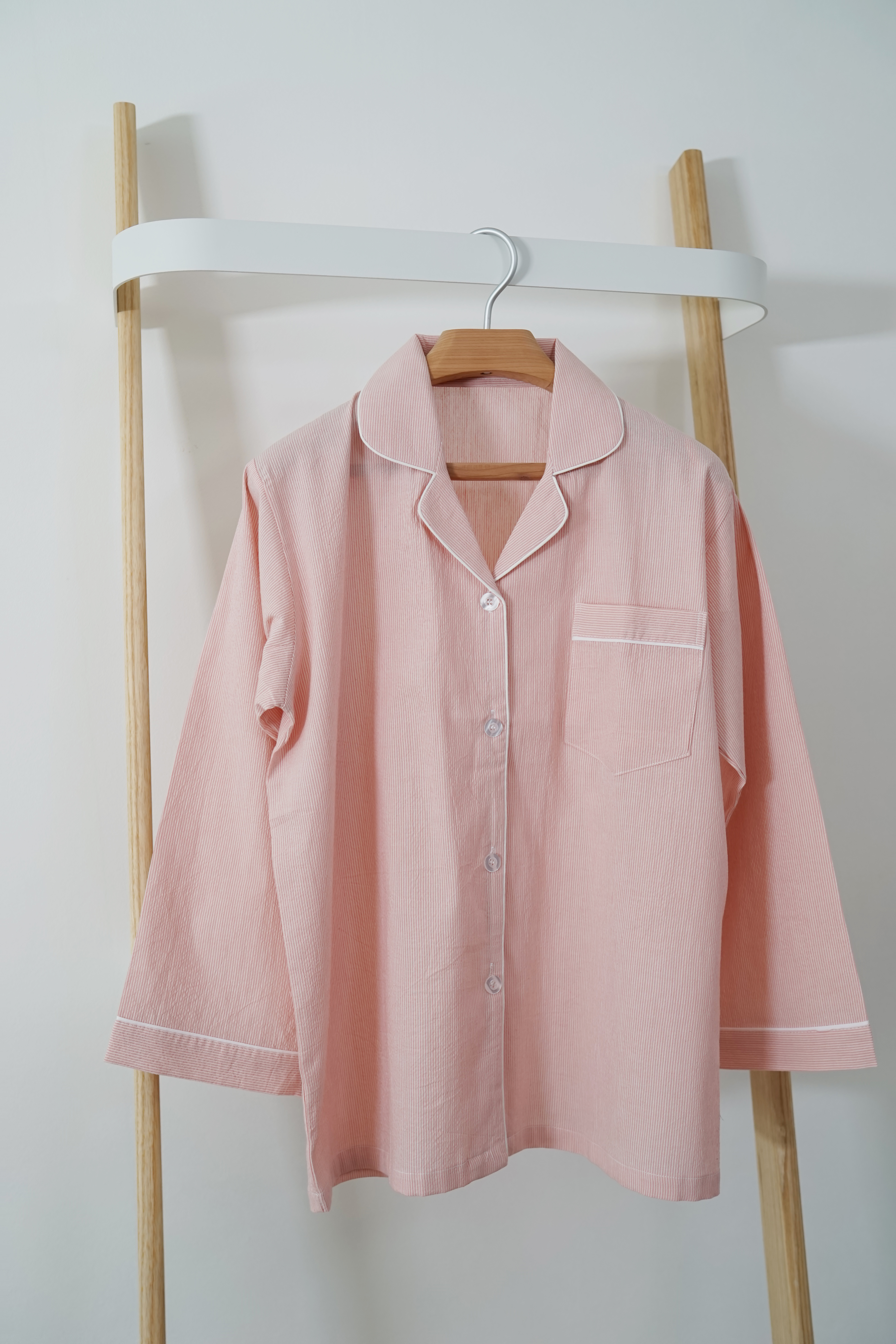 New Long Sleeve Pajama _ Washing Straw Leaf Pink C