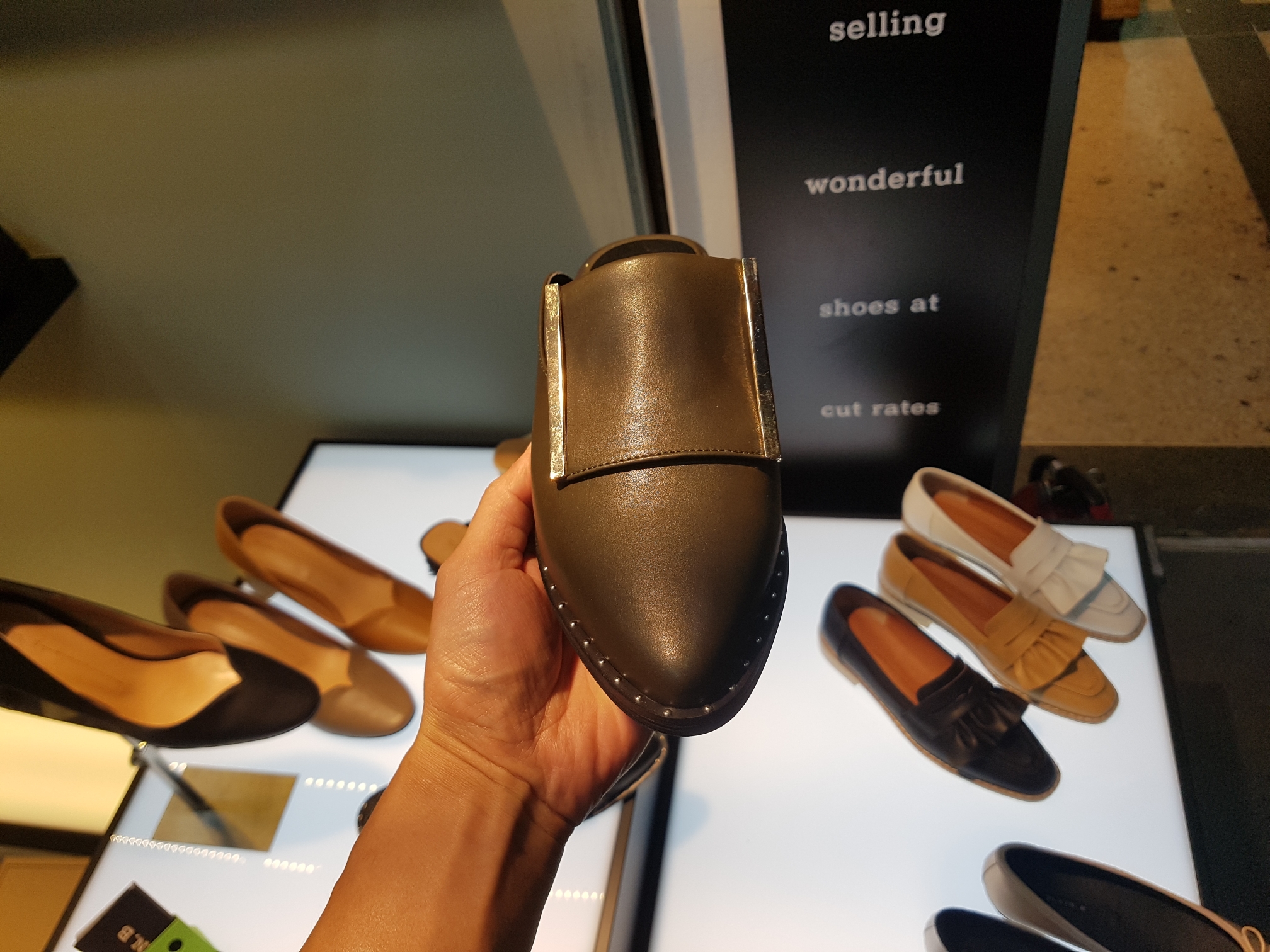 New 3cm Black White Khaki 3cm Slipper Sling Bag