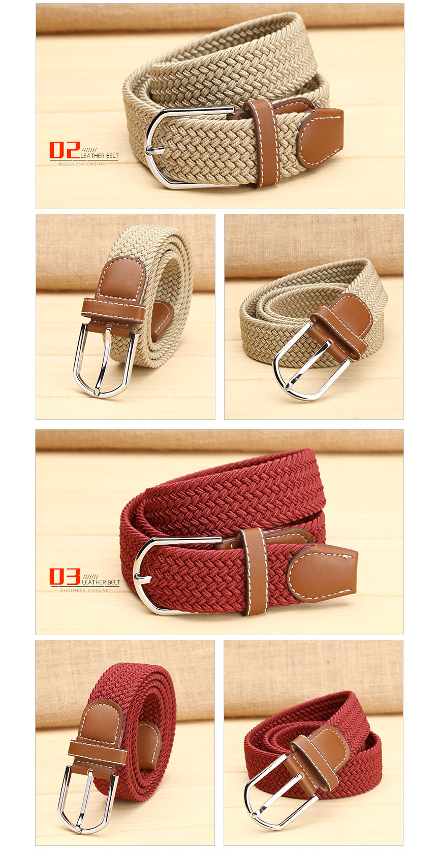 NEW MEN FASHION BELT Casual Span Mesh Belt Leather