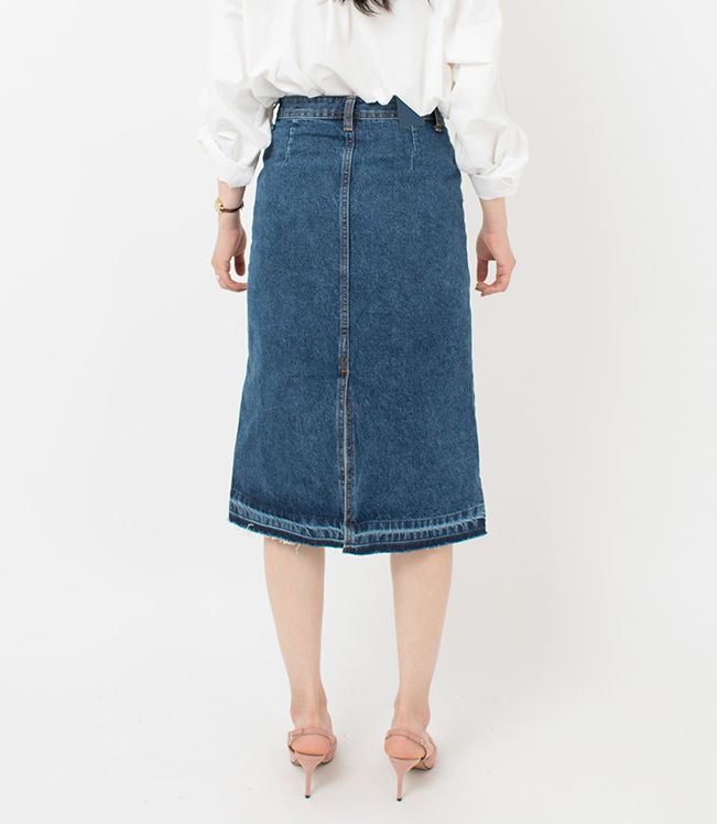 Denim Skirt Big Size H Line Chin 26,28,30,32,34,36
