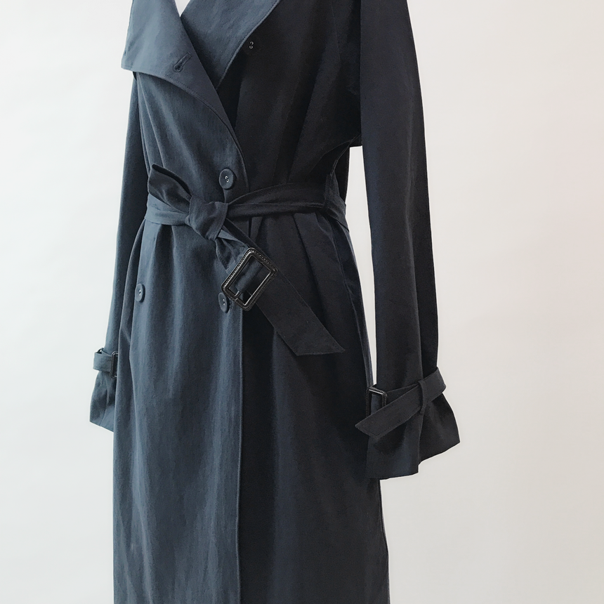 Tweedy Trench Coat 2-color Basic urban women style