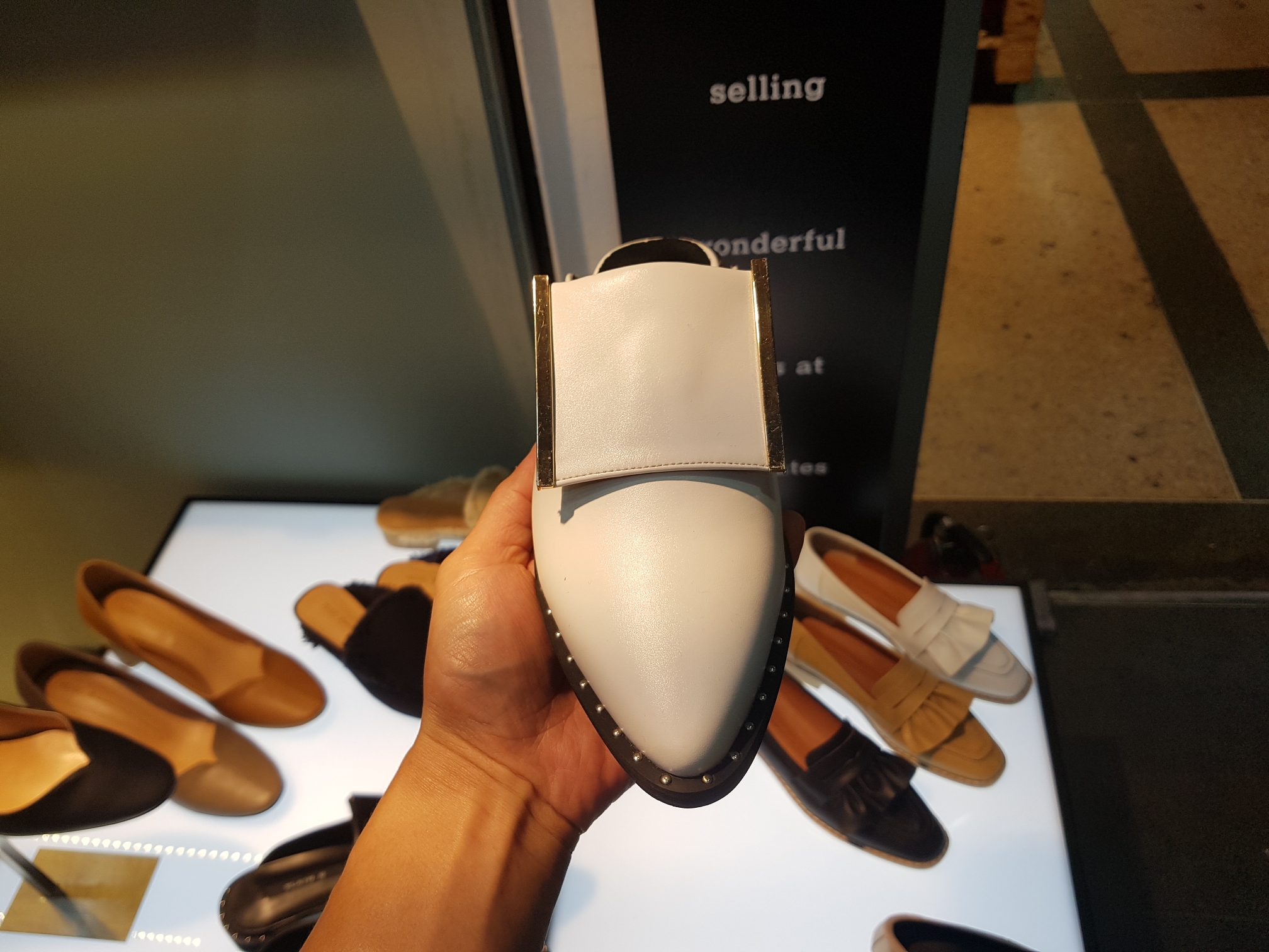 New 3cm Black White Khaki 3cm Slipper Sling Bag