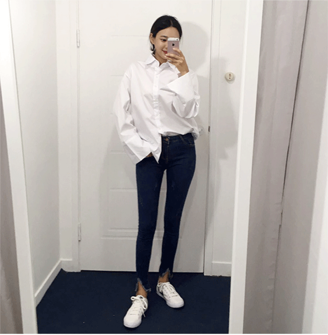 Women Jeans Pants Triangle Cutting Washing Span Sk