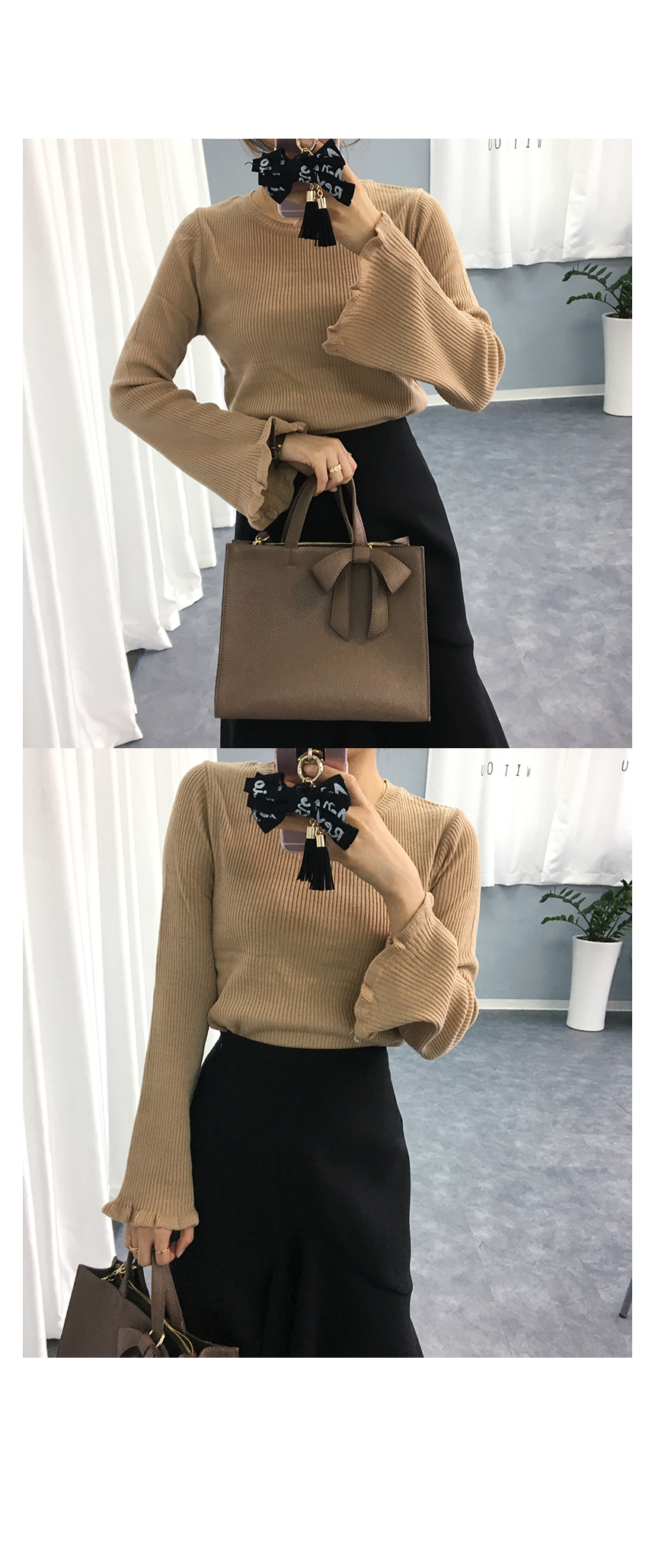 Autumn Unscrambled Frill skirt 3color Amber long i