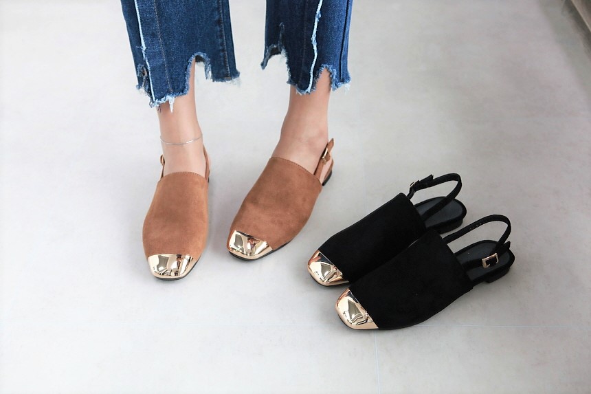 New Golden Suede Sling Back Blower 2color Shoes Un