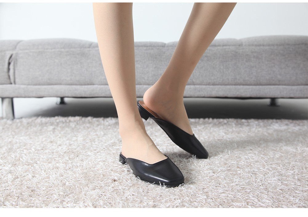 New Simple Square Cobbler 2.5cm Basic Basic Slippe