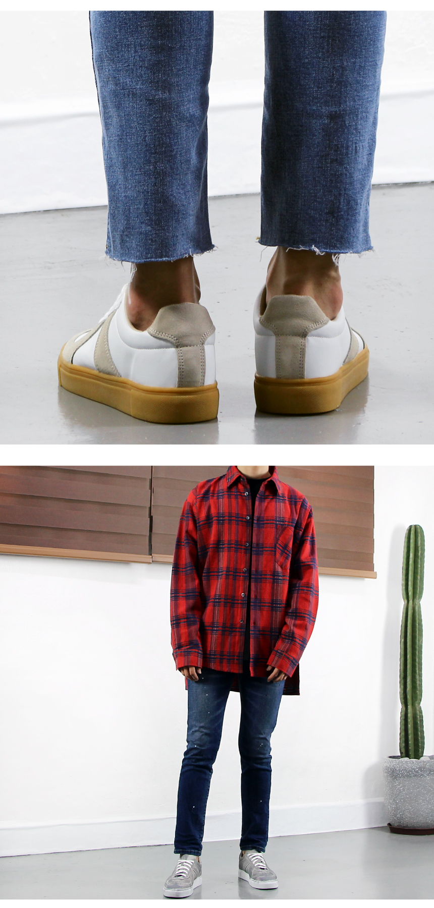 Men Height Shoes Leather Painting Sneakers 2COLOR 