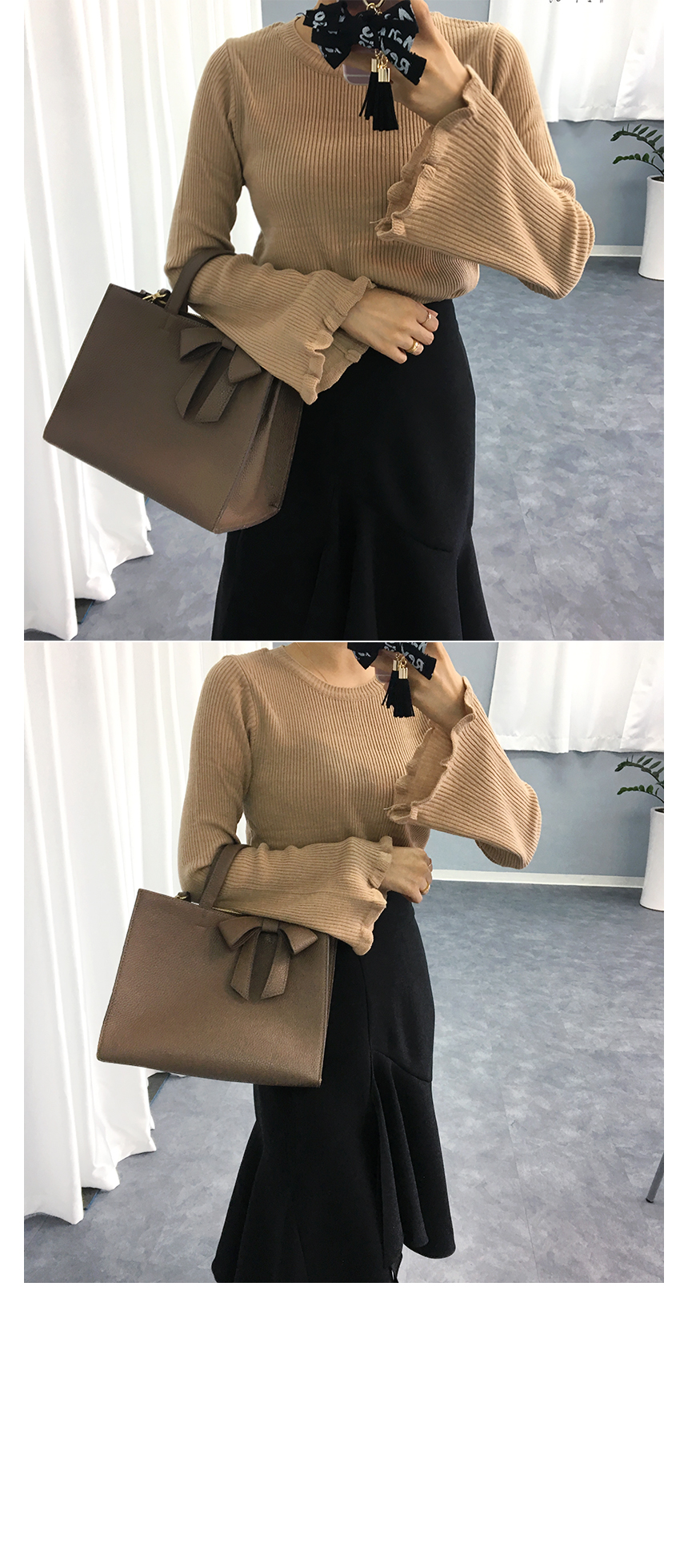 Autumn Unscrambled Frill skirt 3color Amber long i