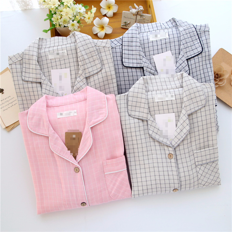 New Couple Pajamas Modern Check Pajamas Pajama Set