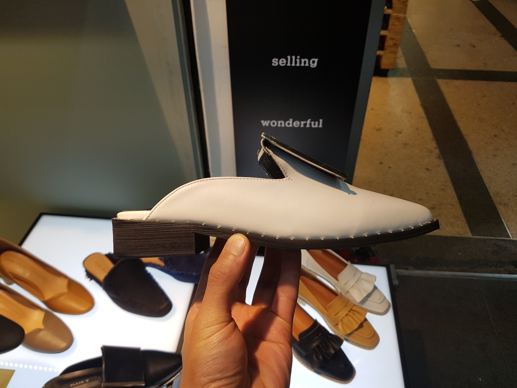 New 3cm Black White Khaki 3cm Slipper Sling Bag